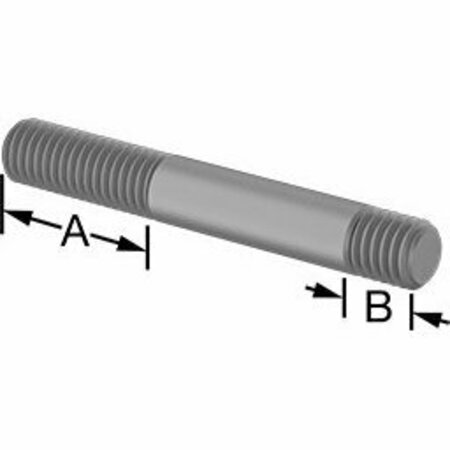 BSC PREFERRED Threaded on Both Ends Stud Steel M8 x 1.25 mm Size 22 mm and 8 mm Thread Length 58 mm Long 5580N145